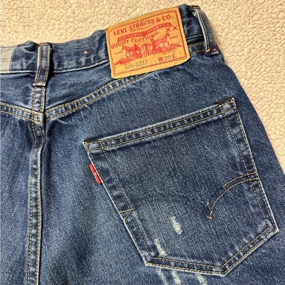 Levi’s LVC Vintage 505-0217 Selvedge Jeans Distressed Summer of Love 1967 - Picture 15 of 16